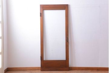 和製アンティーク　大きなガラス面の古い木製ドア