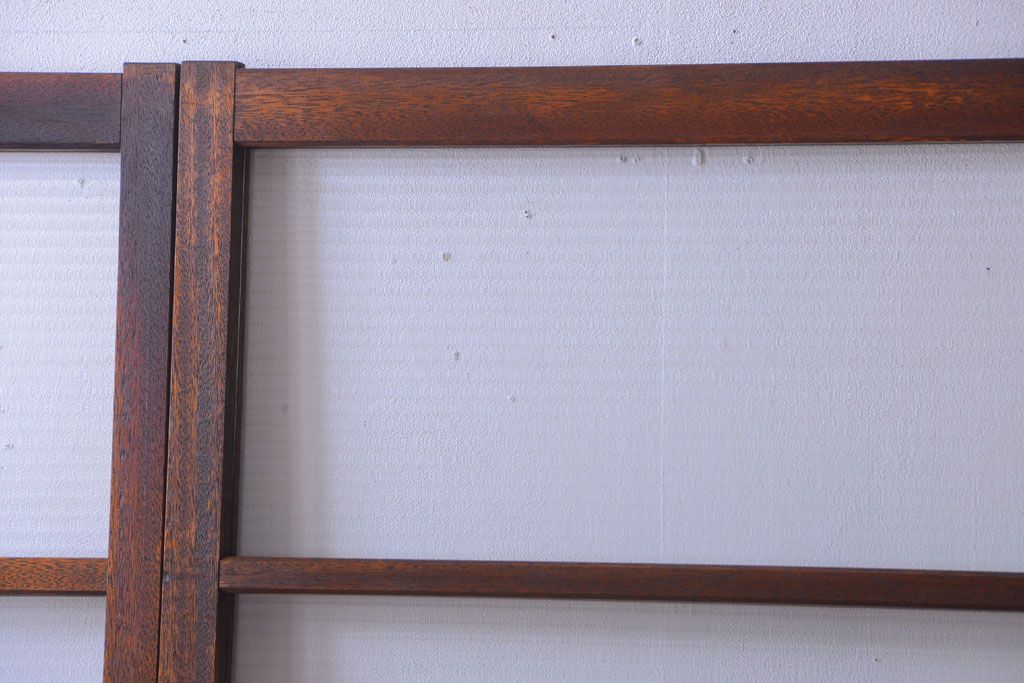 アンティーク　シンプルでおしゃれなモールガラス入り引き戸4枚セット