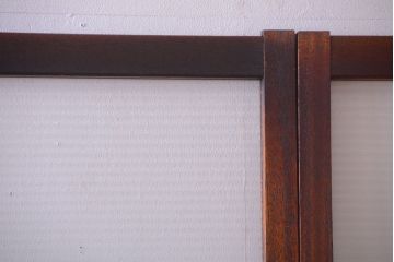 アンティーク　シンプルでおしゃれなモールガラス入り引き戸4枚セット