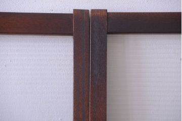 アンティーク　シンプルでおしゃれなモールガラス入り引き戸4枚セット