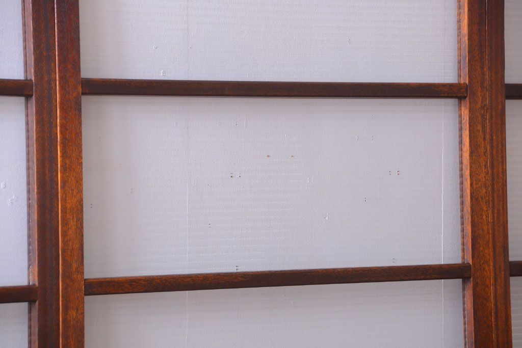 アンティーク　シンプルでおしゃれなモールガラス入り引き戸4枚セット