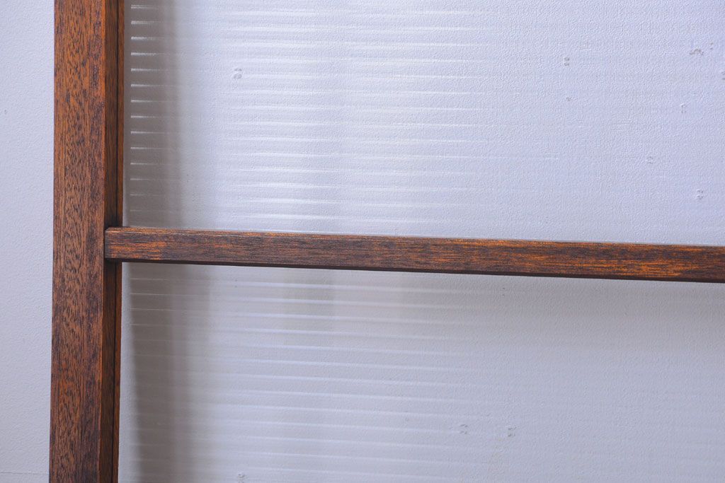 アンティーク　シンプルでおしゃれなモールガラス入り引き戸4枚セット