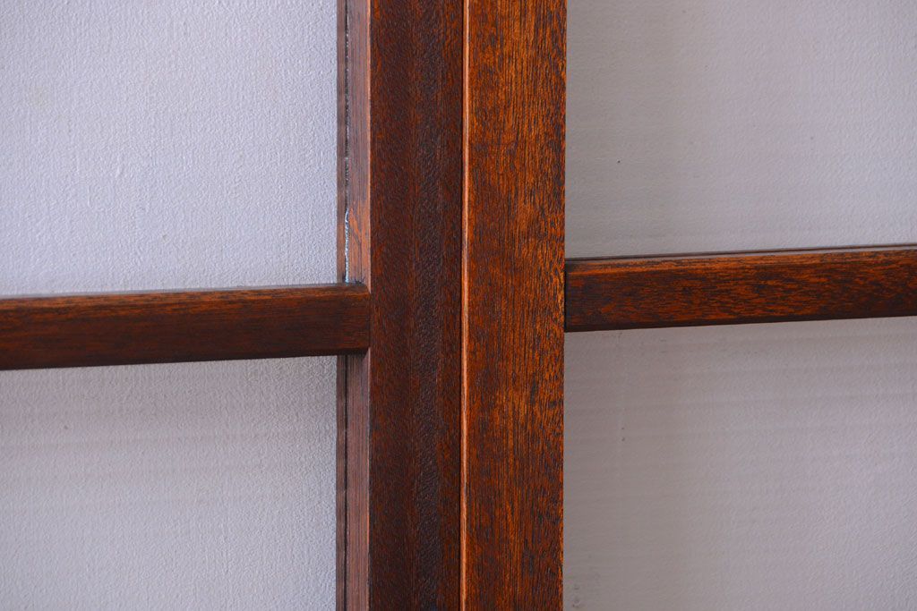 アンティーク　シンプルでおしゃれなモールガラス入り引き戸4枚セット