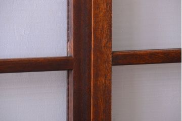 アンティーク　シンプルでおしゃれなモールガラス入り引き戸4枚セット