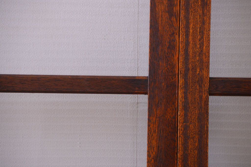 アンティーク　シンプルでおしゃれなモールガラス入り引き戸4枚セット