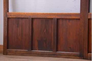 アンティーク　シンプルでおしゃれなモールガラス入り引き戸4枚セット