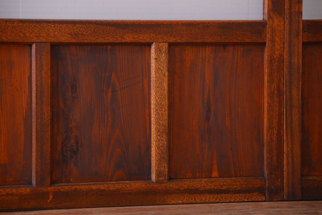 アンティーク　シンプルでおしゃれなモールガラス入り引き戸4枚セット