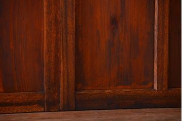 アンティーク　シンプルでおしゃれなモールガラス入り引き戸4枚セット