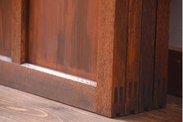 アンティーク　シンプルでおしゃれなモールガラス入り引き戸4枚セット