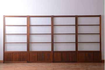 アンティーク　シンプルでおしゃれなモールガラス入り引き戸4枚セット