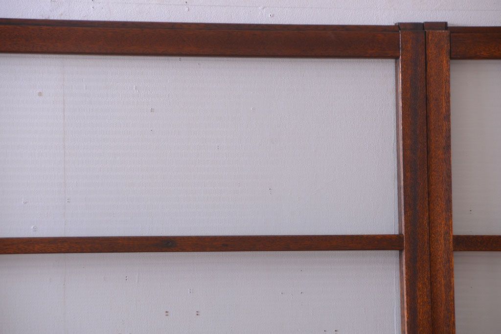 アンティーク　シンプルでおしゃれなモールガラス入り引き戸4枚セット