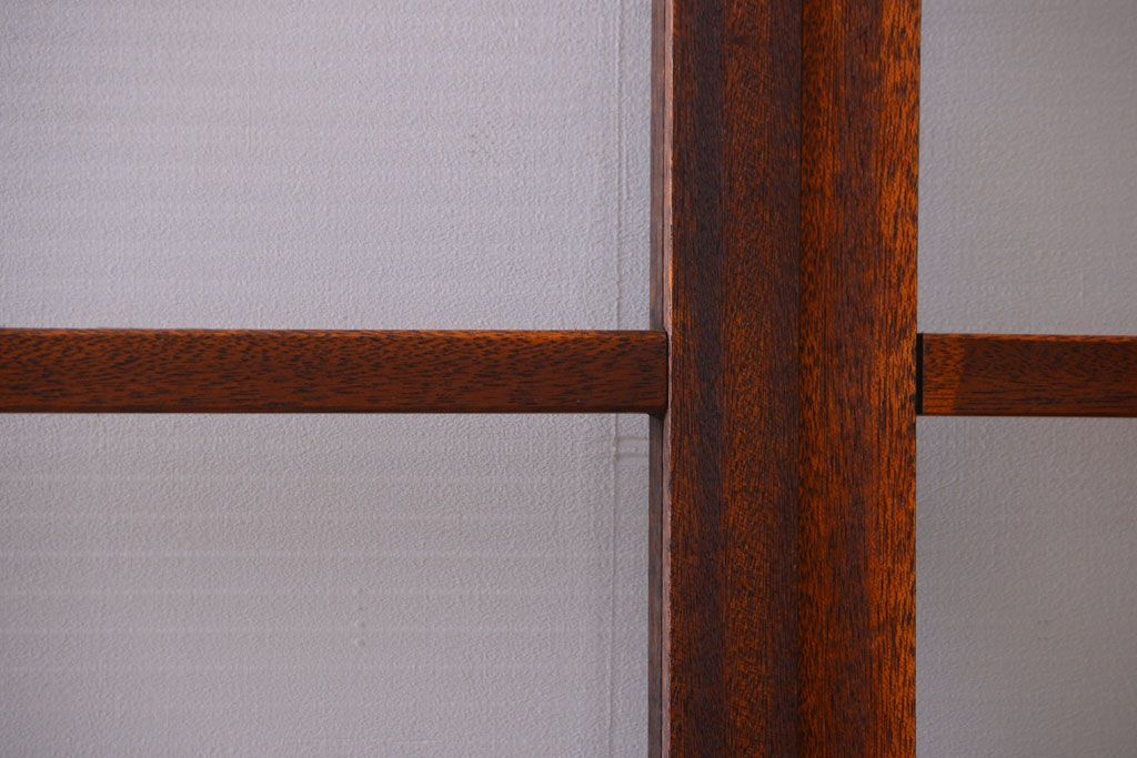 アンティーク　シンプルでおしゃれなモールガラス入り引き戸4枚セット