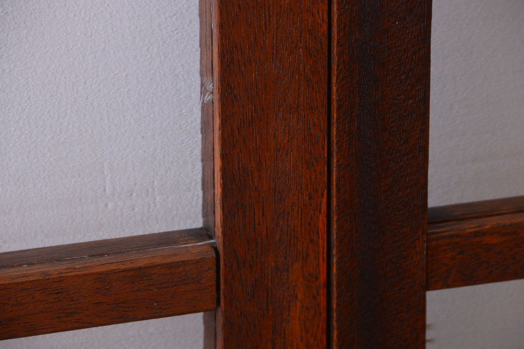 アンティーク　シンプルでおしゃれなモールガラス入り引き戸4枚セット