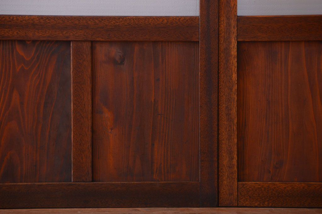 アンティーク　シンプルでおしゃれなモールガラス入り引き戸4枚セット