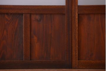 アンティーク　シンプルでおしゃれなモールガラス入り引き戸4枚セット