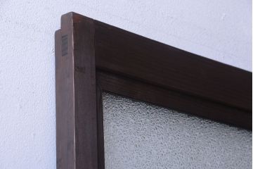 古民具・骨董　ダイヤガラス入り!アンティーク舞良戸(引き戸)(2)