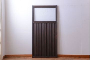 古民具・骨董　結霜ガラス入り!縦桟アンティーク引き戸