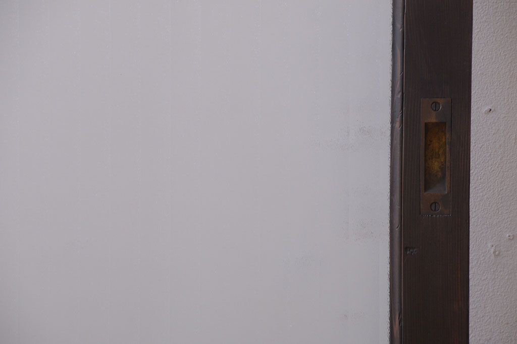 アンティーク　小さな銀モールガラス引き戸1枚(建具、窓)