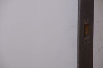 アンティーク　小さな銀モールガラス引き戸1枚(建具、窓)