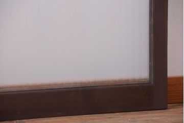 アンティーク　小さな銀モールガラス引き戸1枚(建具、窓)