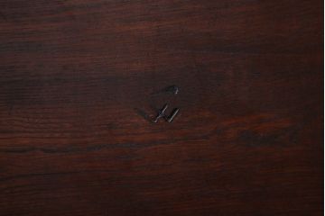 レトロ家具　アンティーク　天板栓材一枚板!レトロな角ちゃぶ台