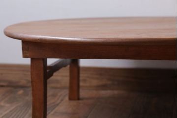 レトロ家具　アンティーク　古い木のレトロな丸ちゃぶ台(1)
