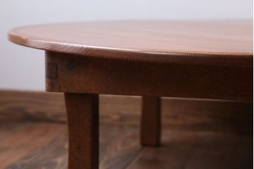 レトロ家具　アンティーク　古い木のレトロな丸ちゃぶ台(2)