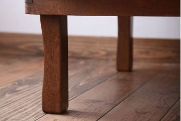 レトロ家具　アンティーク　古い木のレトロな丸ちゃぶ台(2)