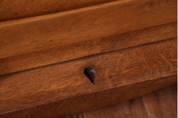 レトロ家具　アンティーク　古い木のレトロな丸ちゃぶ台(2)