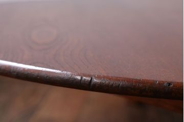 レトロ家具　アンティーク　古い木のレトロな丸ちゃぶ台(3)