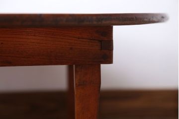 レトロ家具　アンティーク　古い木のレトロな丸ちゃぶ台(3)