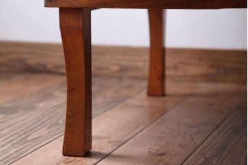 レトロ家具　アンティーク　古い木のレトロな丸ちゃぶ台(3)