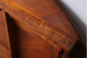 レトロ家具　アンティーク　古い木のレトロな丸ちゃぶ台(3)