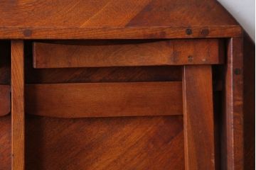 レトロ家具　アンティーク　古い木のレトロな丸ちゃぶ台(3)