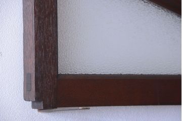 アンティーク　エントランス用明り取り付き!気泡ガラスの引き戸2枚セット