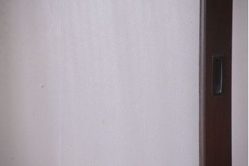 アンティーク　エントランス用明り取り付き!気泡ガラスの引き戸2枚セット