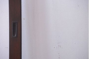 アンティーク　エントランス用明り取り付き!気泡ガラスの引き戸2枚セット