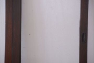 アンティーク　エントランス用明り取り付き!気泡ガラスの引き戸2枚セット