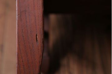 アンティーク家具　古民具・骨董　高級品!天板一枚板の総欅材製アンティーク丸ちゃぶ台