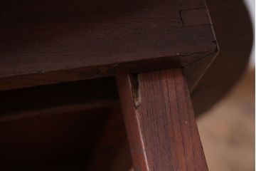 アンティーク家具　古民具・骨董　高級品!天板一枚板の総欅材製アンティーク丸ちゃぶ台