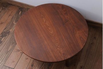 アンティーク家具　アンティーク　古い木のシンプルな丸ちゃぶ台