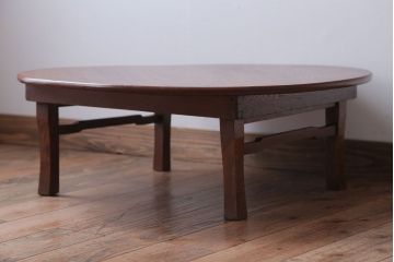 アンティーク家具　アンティーク　古い木のシンプルな丸ちゃぶ台