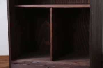 アンティーク家具　アンティーク　古い木の小ぶりな引き出し付き収納棚