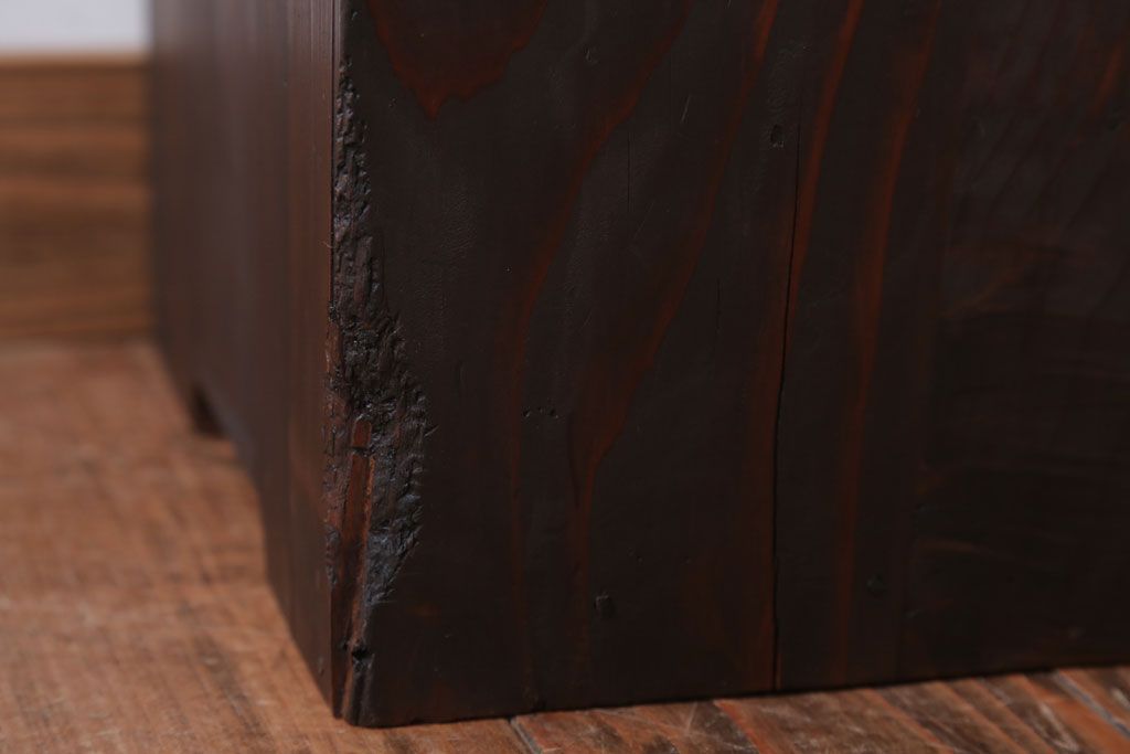 アンティーク家具　アンティーク　古い木の小ぶりな引き出し付き収納棚