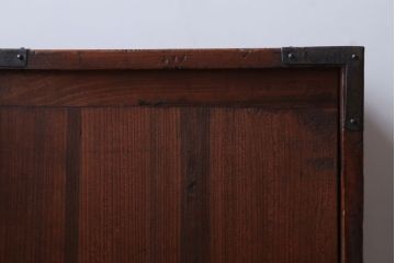 アンティーク家具　アンティーク　ケンドン式扉の丸金具付き収納棚