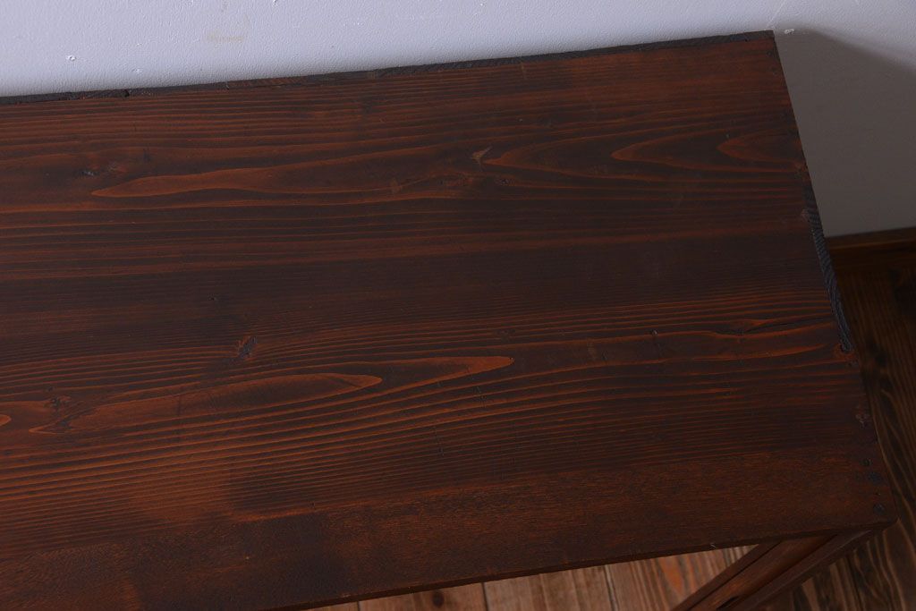 アンティーク家具　和製アンティーク　前面欅材!大きなガラス引き戸の収納棚(2)