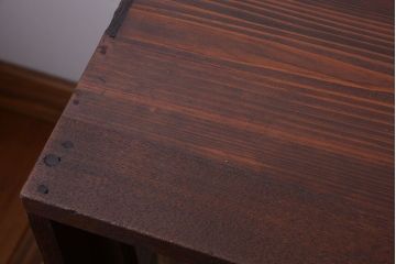 アンティーク家具　和製アンティーク　前面欅材!大きなガラス引き戸の収納棚(2)