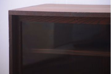 アンティーク家具　和製アンティーク　前面欅材!大きなガラス引き戸の収納棚(2)