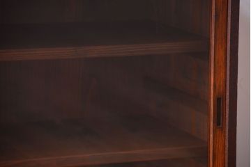 アンティーク家具　和製アンティーク　前面欅材!大きなガラス引き戸の収納棚(2)