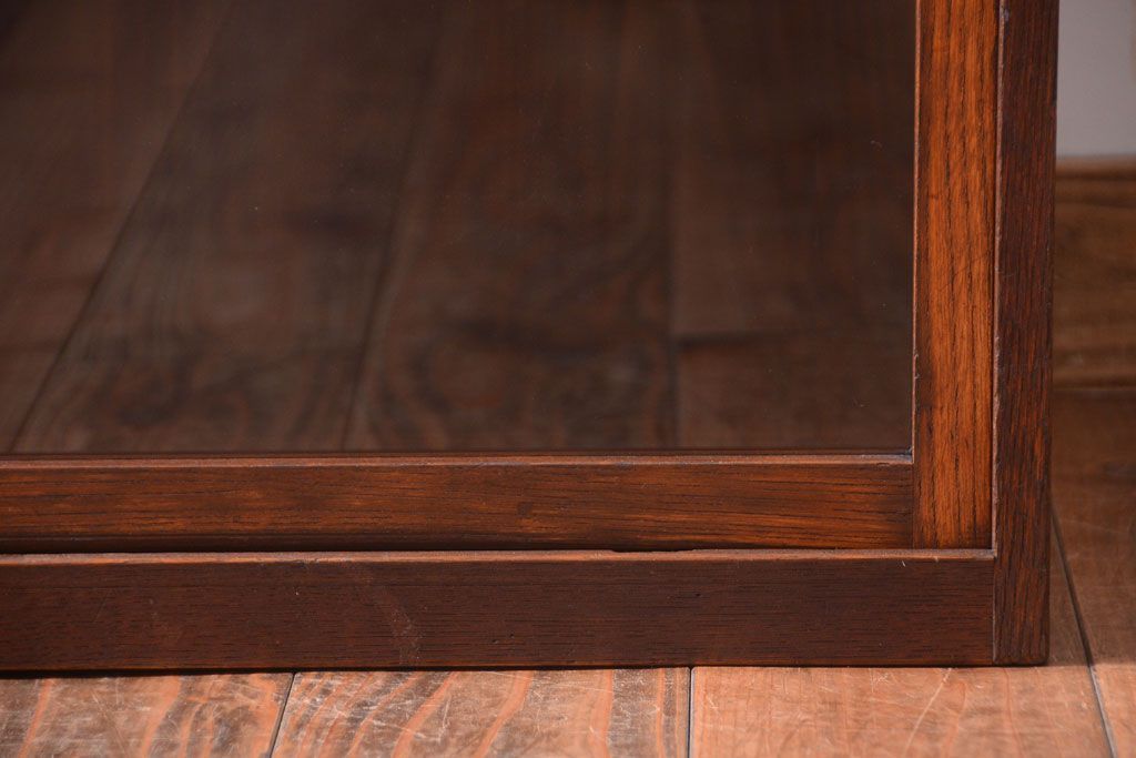 アンティーク家具　和製アンティーク　前面欅材!大きなガラス引き戸の収納棚(2)